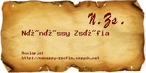 Nánássy Zsófia névjegykártya