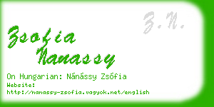 zsofia nanassy business card